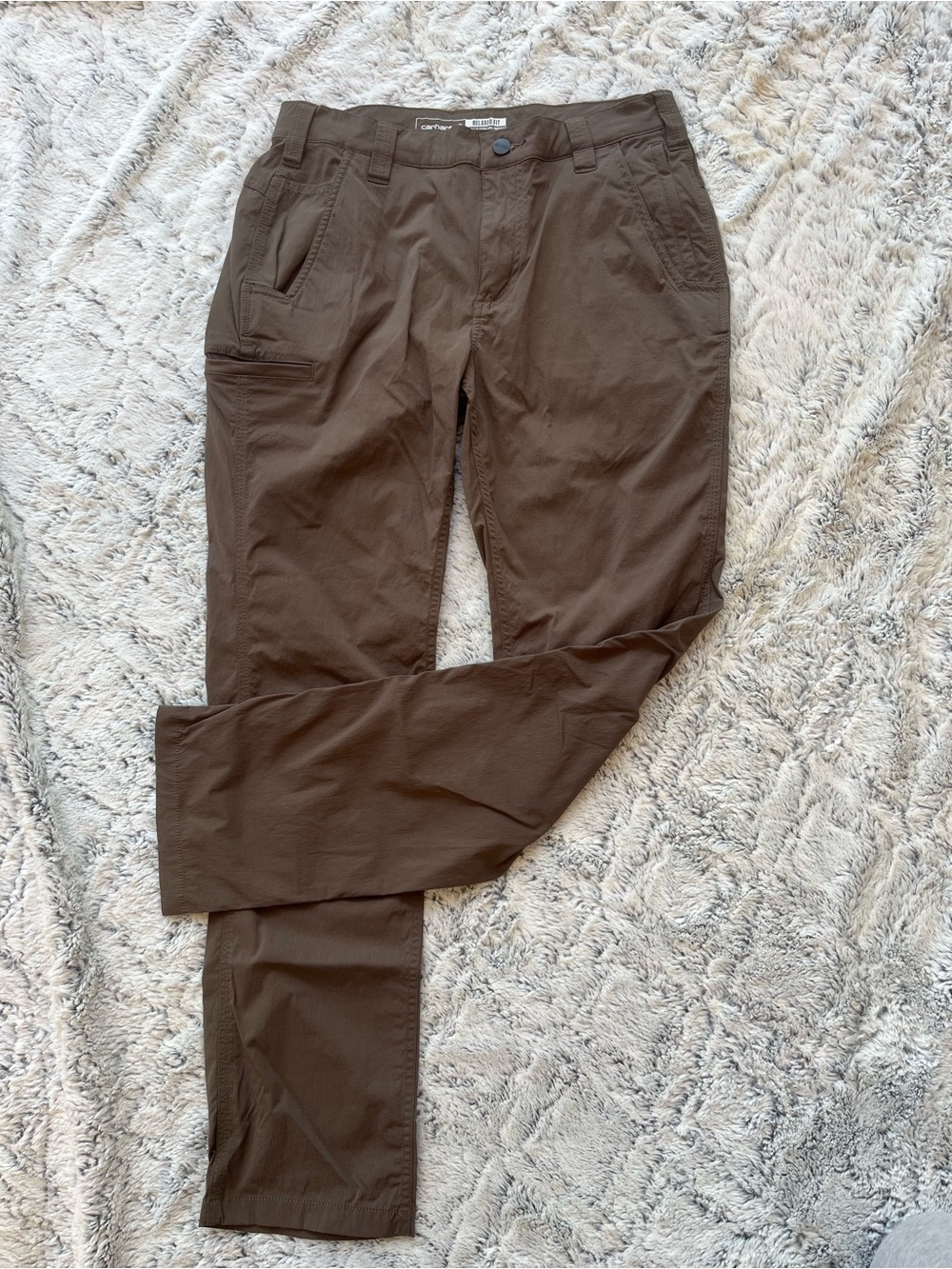 Carhartt Men's Dark Brown Straight-Leg Work Chinos